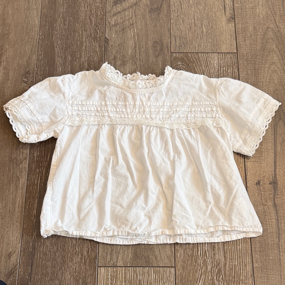 White Lace-Trim Baby/Toddler Top